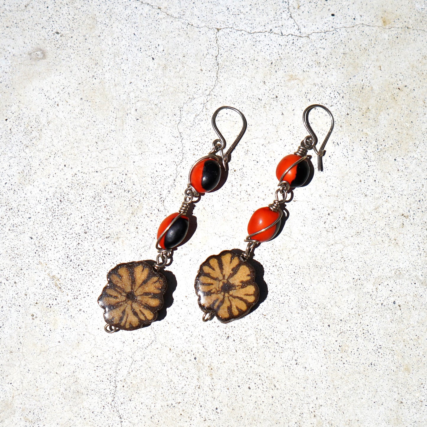 Sacred Vine and Huayruro seeds Earrings