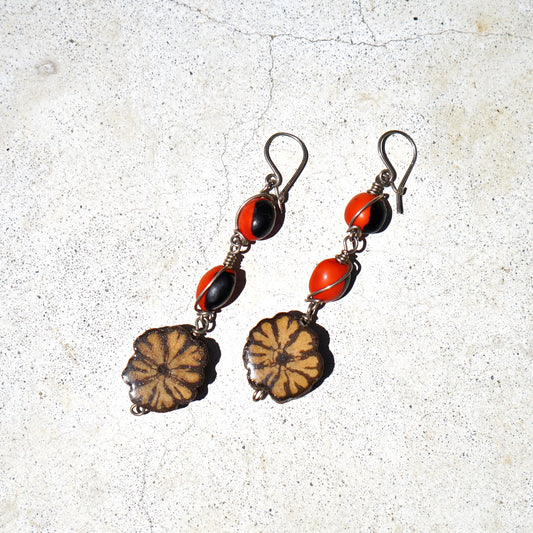 Ayahuasca and Huayruro seeds Earrings